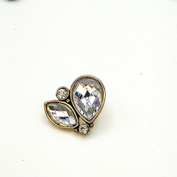 Rhinestone Teardrop Marquis Tassel Fringe Solitaire Earrings Set of 3 Mismatched - Picture 2 of 10